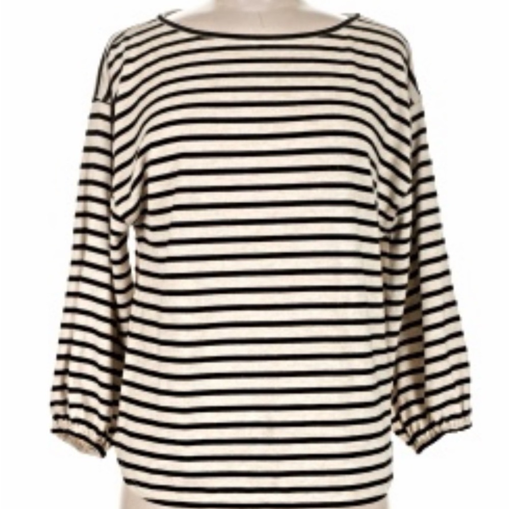 Max Studio Striped Black and White Women's Top